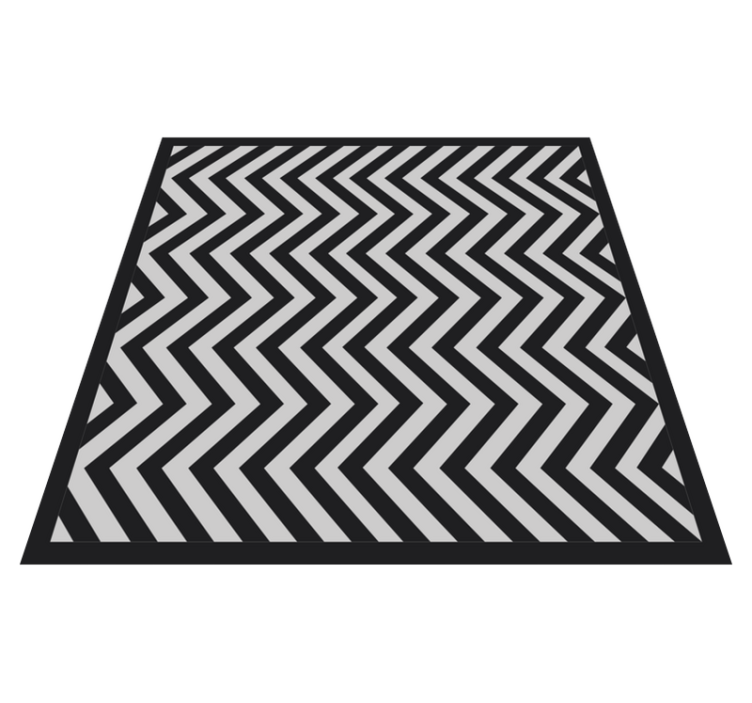 Tapis vinyle géométrique zigzag noir et gris - TenStickers