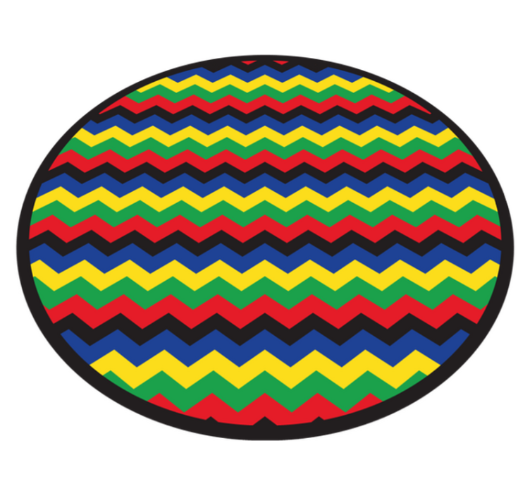 Tapis vinyle géométrique style zigzag coloré - TenStickers