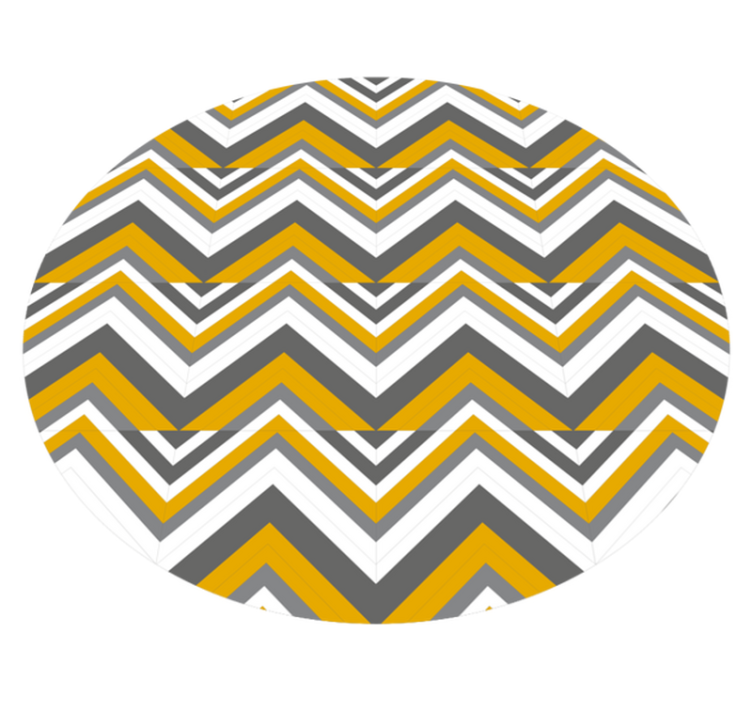 Tapis vinyle géométrique chevrons gris et jaune - TenStickers