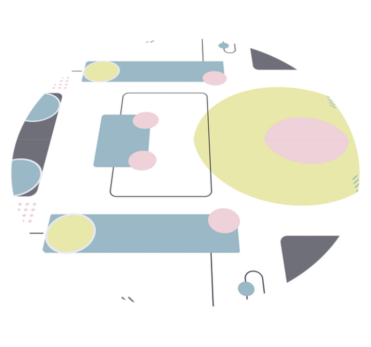 Tapis vinyle géométrique formes circulaires abstraites - TenStickers