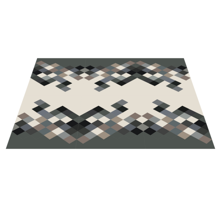 Tapis mosaique vinyle motif géométrique contemporain - TenStickers