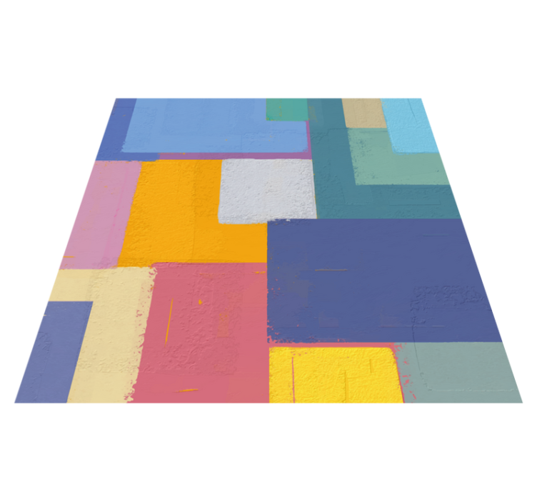 Tapis vinyle géométrique cubes géométriques vibrants - TenStickers