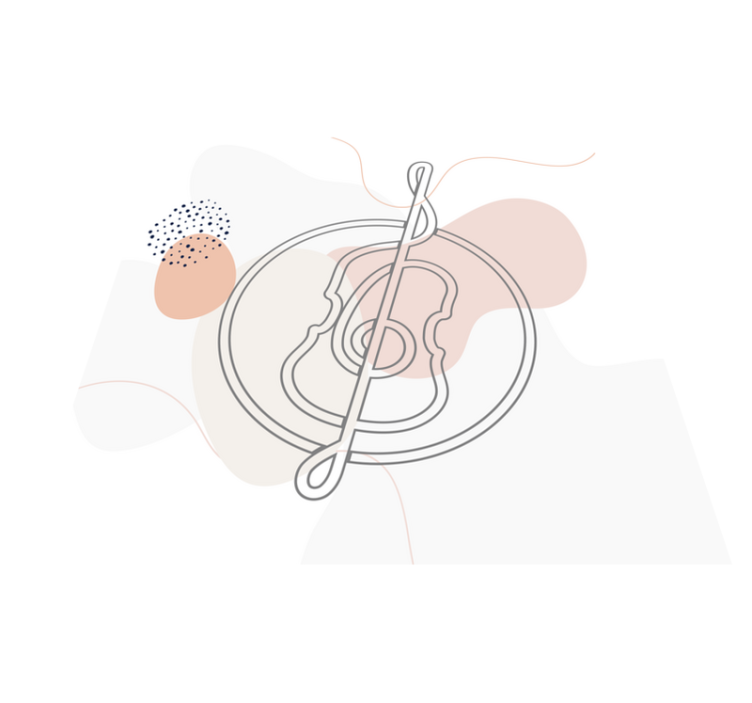 Tapis vinyle design moderne contour des notes de musique - TenStickers