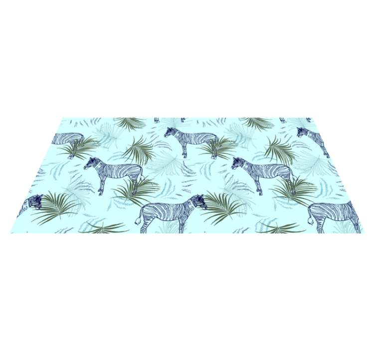 Tapis vinyle animal feuilles à motifs zèbre - TenStickers