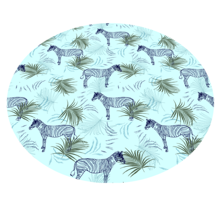 Tapis vinyle animal zèbre et feuilles - TenStickers