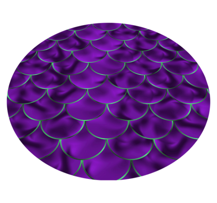 Tapis vinyle rond motif coquille violet - TenStickers