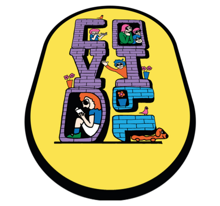 Tapis vinyle autres tapis personnages covid à la maison - TenStickers