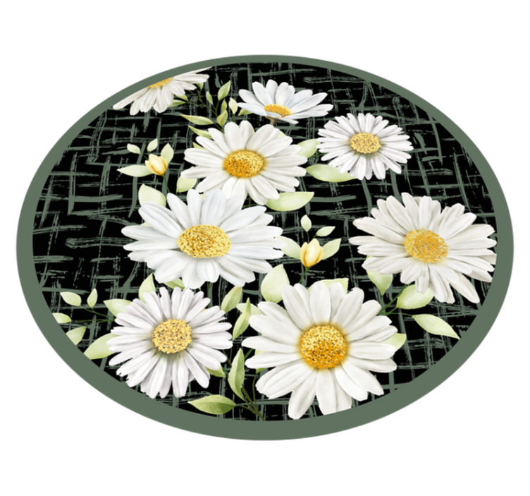Tapis vinyle plantes composition de marguerites blanches - TenStickers