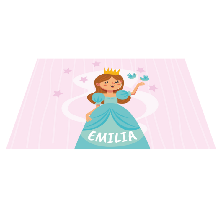Tapis vinyle personnalisé design personnage de princesse - TenStickers