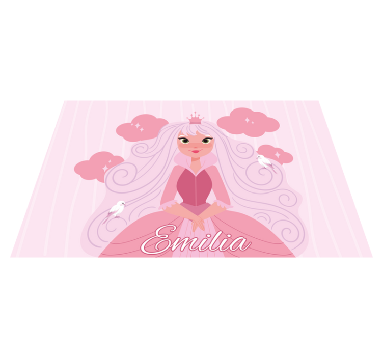 Tapis vinyle personnalisé personnage de princesse - TenStickers
