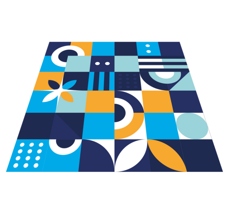 Tapis vinyle carreaux de ciment formes colorées géométriques - TenStickers