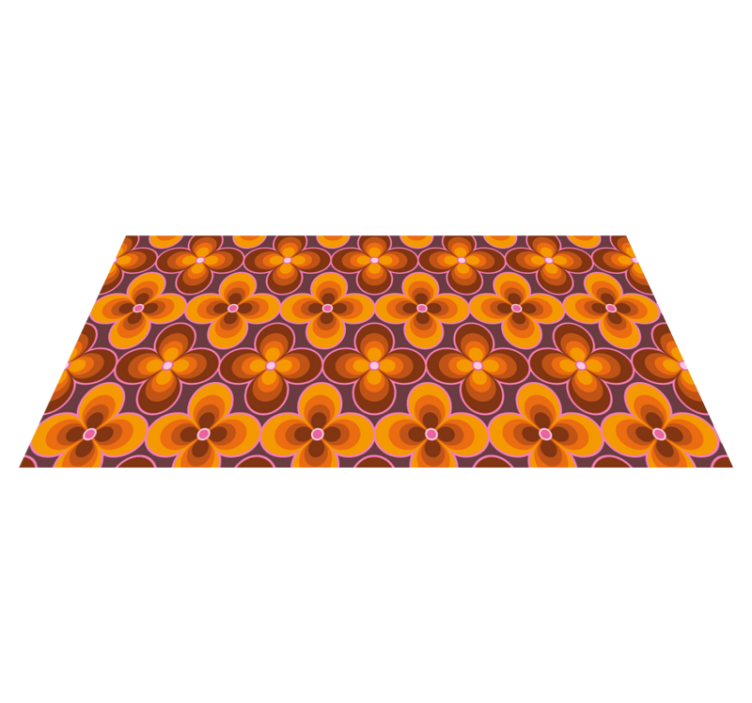 Tapis vinyle vintage motif floral rétro - TenStickers