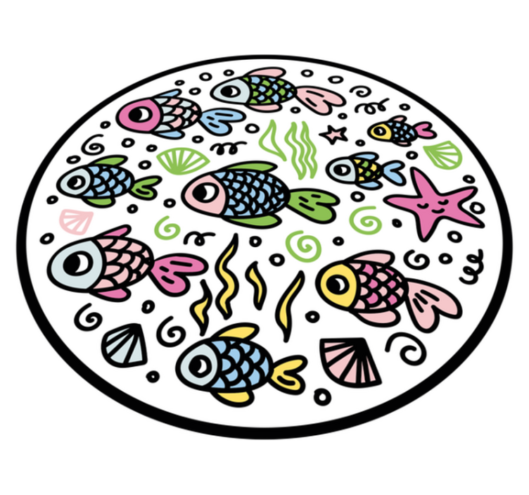 Tapis vinyle animal motifs de poissons colorés - TenStickers