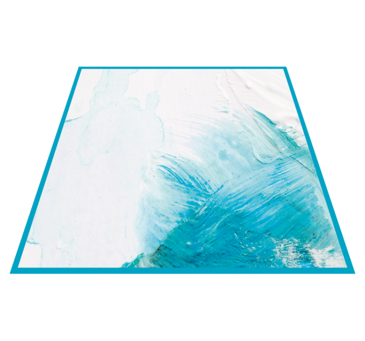 Tapis vinyle textures coups de pinceau aqua - TenStickers