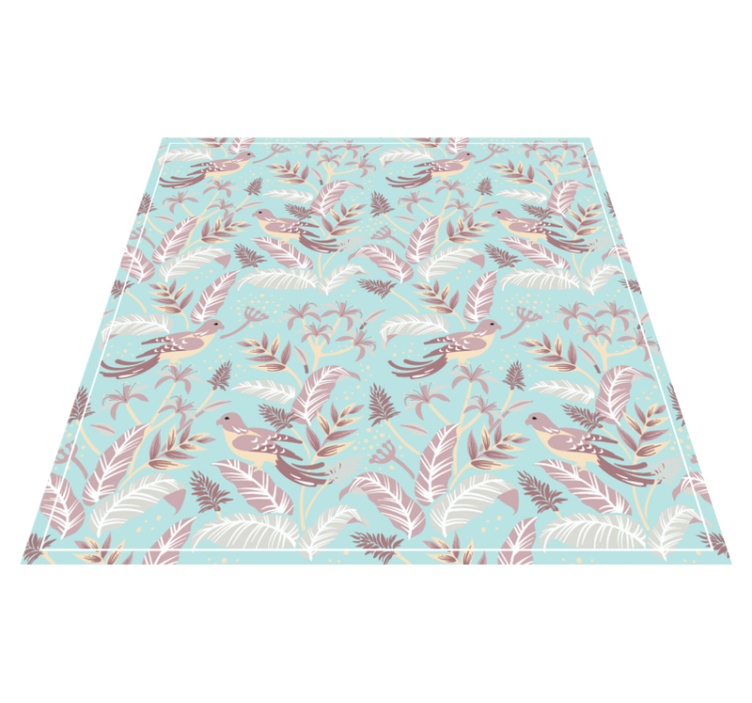 Tapis vinyle plantes motif botanique aviaire - TenStickers