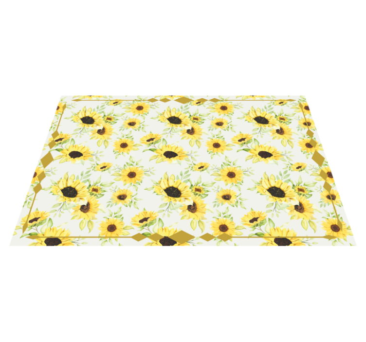 Tapis vinyle plantes motif floral ensoleillé - TenStickers