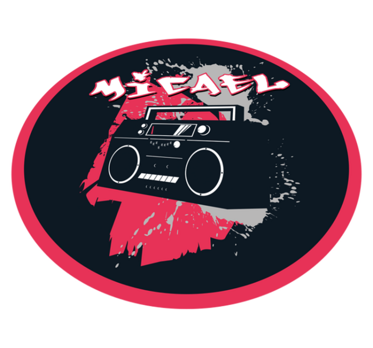 Tapis vinyle personnalisé thème boombox rétro - TenStickers