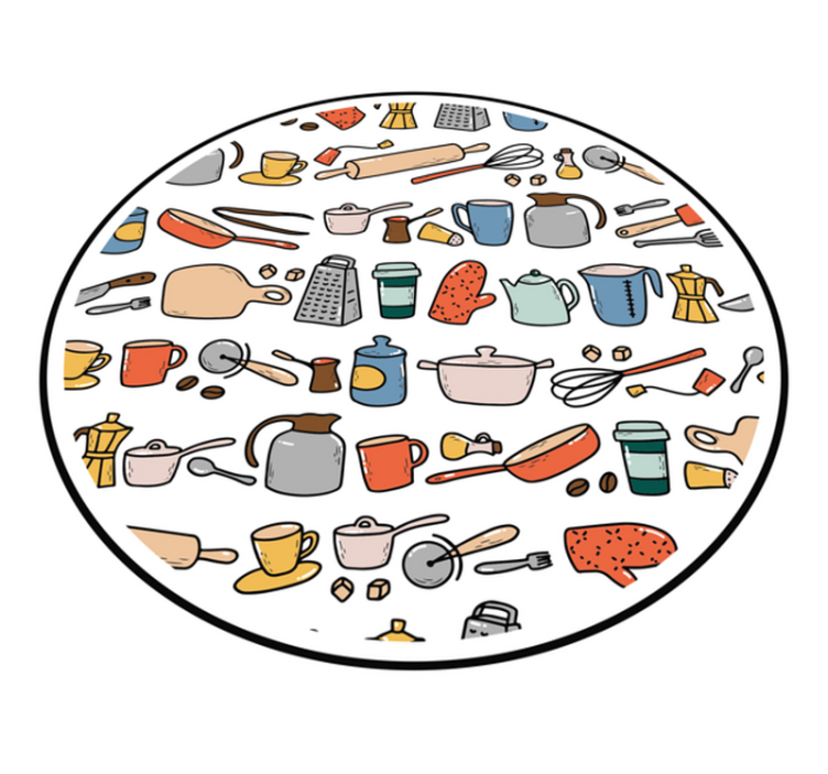 Tapis vinyle cuisine collection d'outils culinaires - TenStickers
