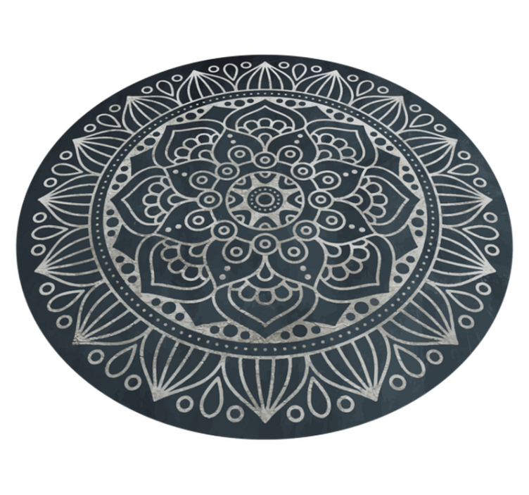 Tapis vinyle mandala concept gris complexe - TenStickers