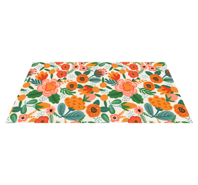 Tapis vinyle plantes motif jardin floral - TenStickers