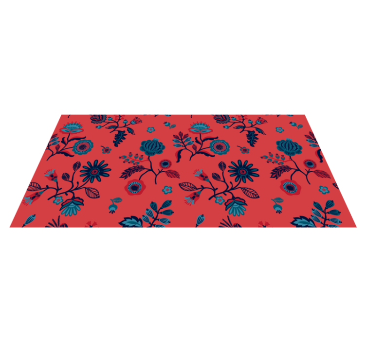 Tapis vinyle plantes imprimé floral vibrant - TenStickers