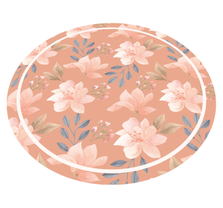 Tapis vinyle plantes motif floral pêche - TenStickers