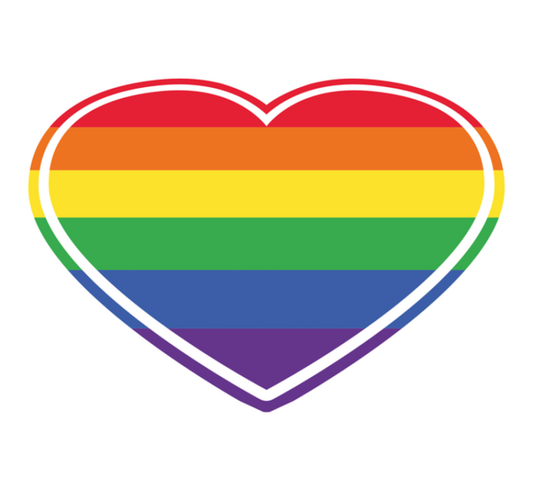 Tapis vinyle texture motif arc-en-ciel en forme de cœur - TenStickers