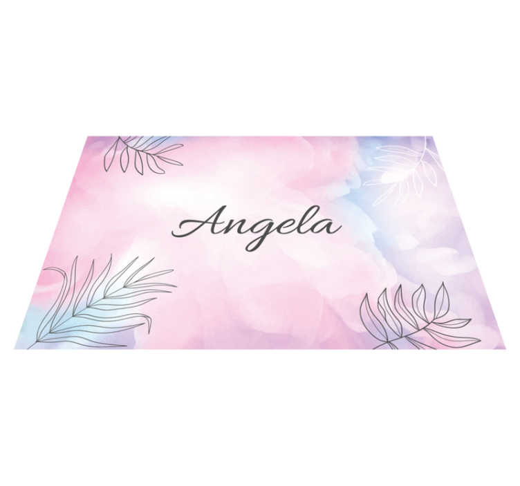 Tapis vinyle chambre nom floral personnalisé - TenStickers