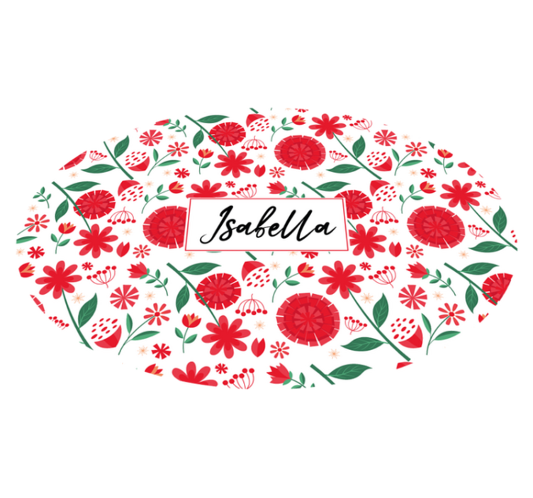 Tapis vinyle chambre fleurs rouges personnalisées - TenStickers