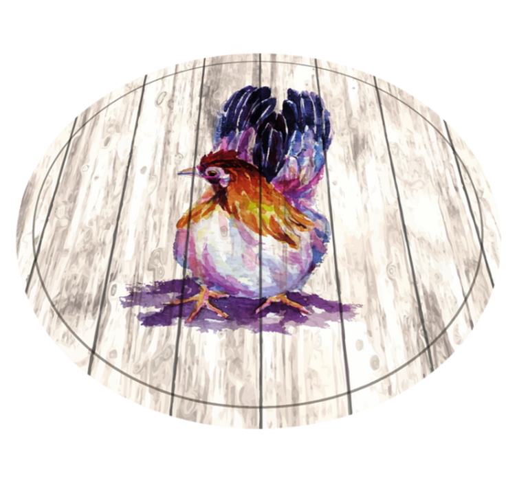 Tapis vinyle motif animal poule colorée charmante - TenStickers