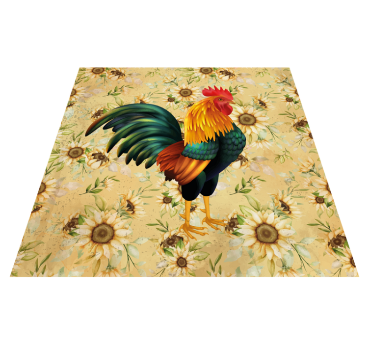 Tapis vinyle plantes coq porud - TenStickers