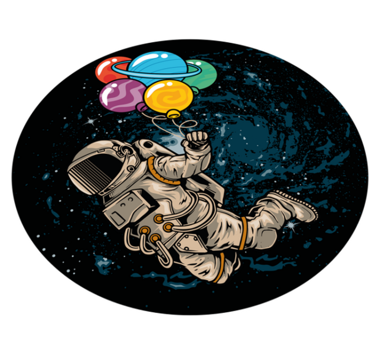 Tapis vinyle autres tapis astronaute avec des ballons - TenStickers