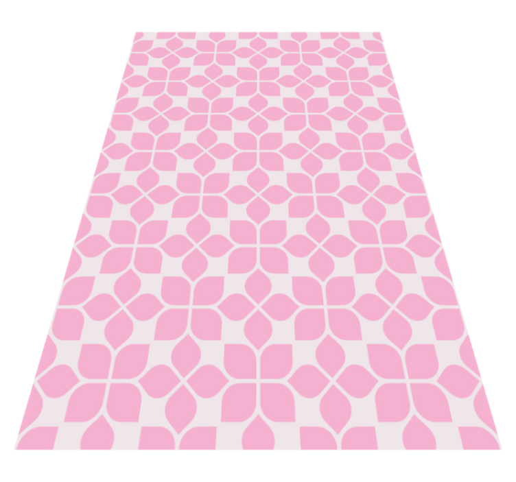 Tapis mosaique vinyle carrelage floral rose - TenStickers