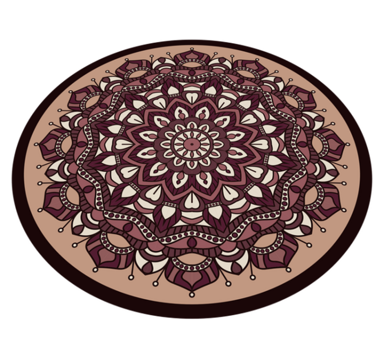 Tapis vinyle mandala motif complexe marron - TenStickers