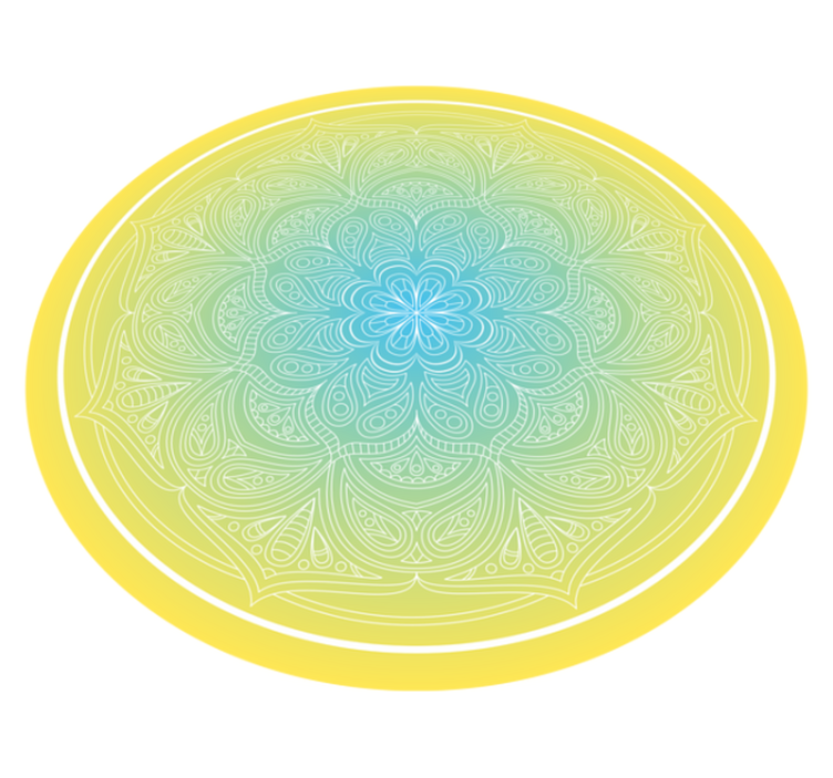 Tapis vinyle mandala motif floral complexe - TenStickers