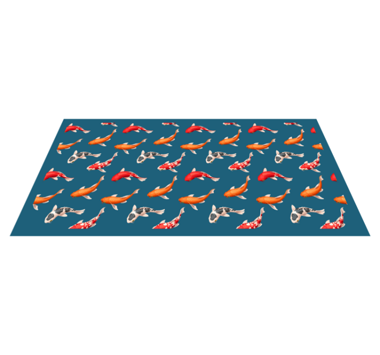 Tapis vinyle nature motif de poisson koi - TenStickers
