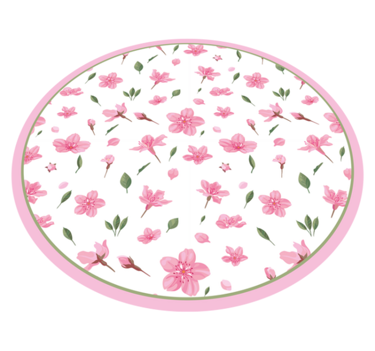 Tapis vinyle plantes fleur rose en fleurs - TenStickers