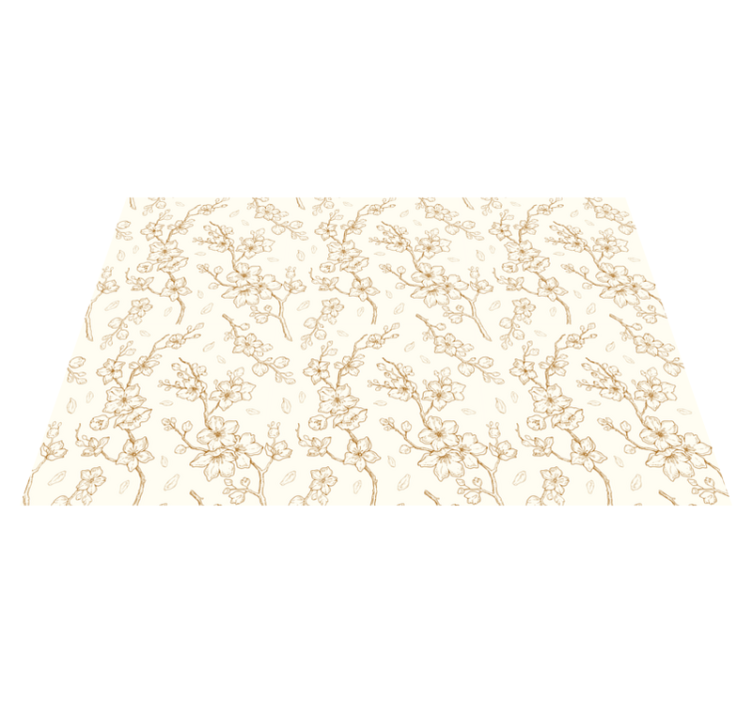 Tapis vinyle plantes motif de branche en fleur - TenStickers