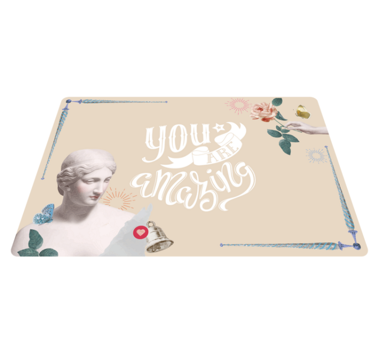 Tapis vinyle citation tu es incroyable - TenStickers