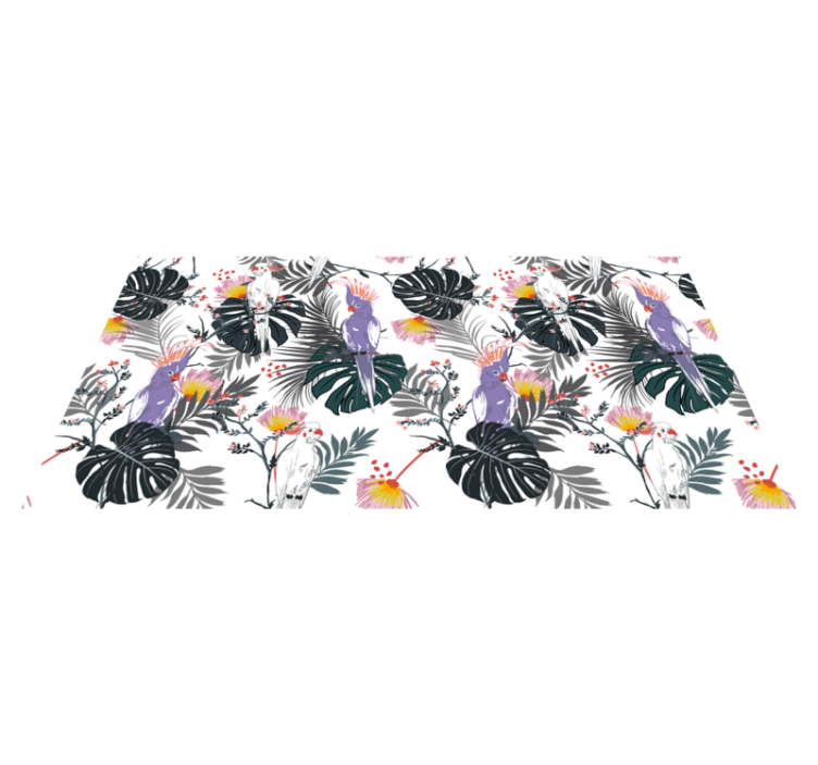 Tapis vinyle salon arrangement de feuilles tropicales - TenStickers
