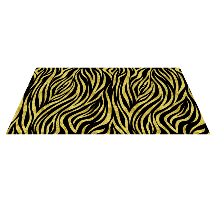 Tapis vinyle motif animal zèbre doré - TenStickers