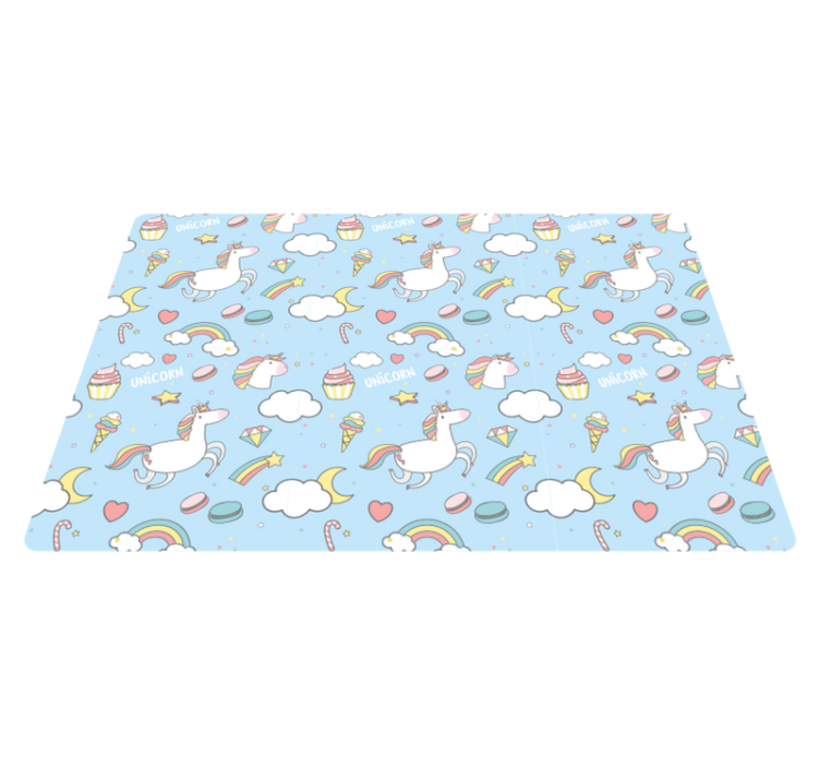 Tapis vinyle pour enfants fantaisie de licorne bleue - TenStickers