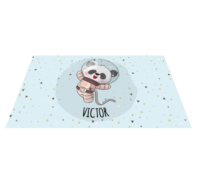 Tapis vinyle personnalisé mignon panda astronaute - TenStickers