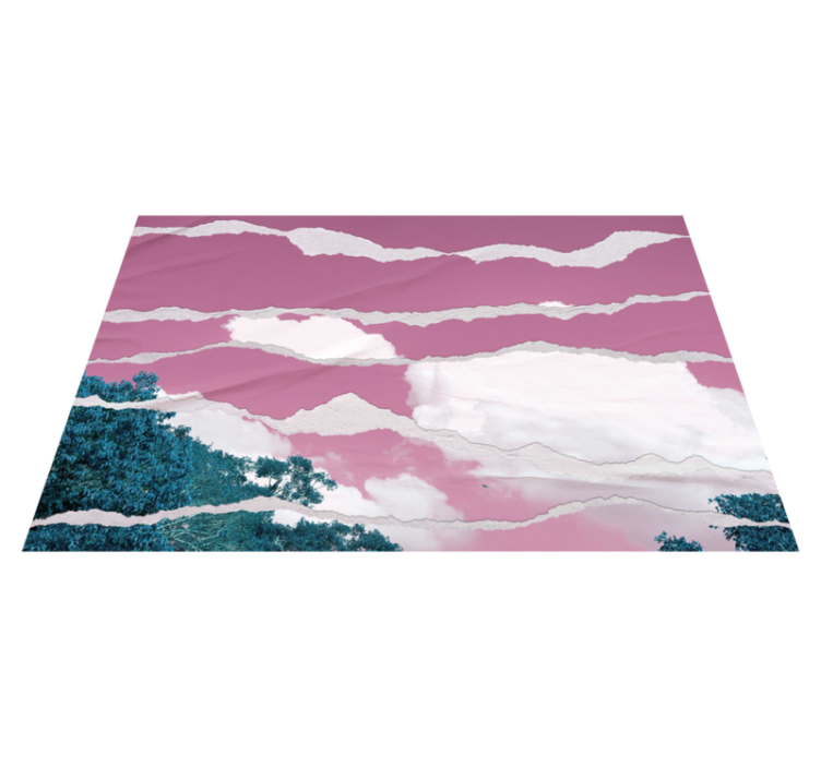 Tapis vinyle nature ciel rose déchiré - TenStickers