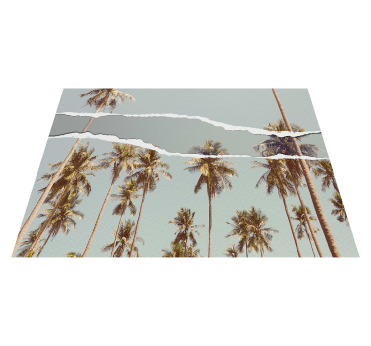 Tapis vinyle nature oasis de palmiers - TenStickers
