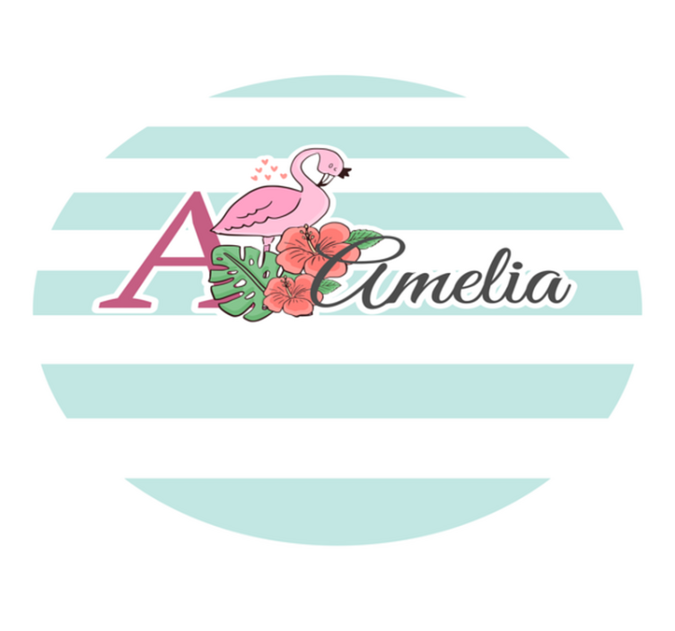 Tapis vinyle personnalisé décor de flamant rose - TenStickers