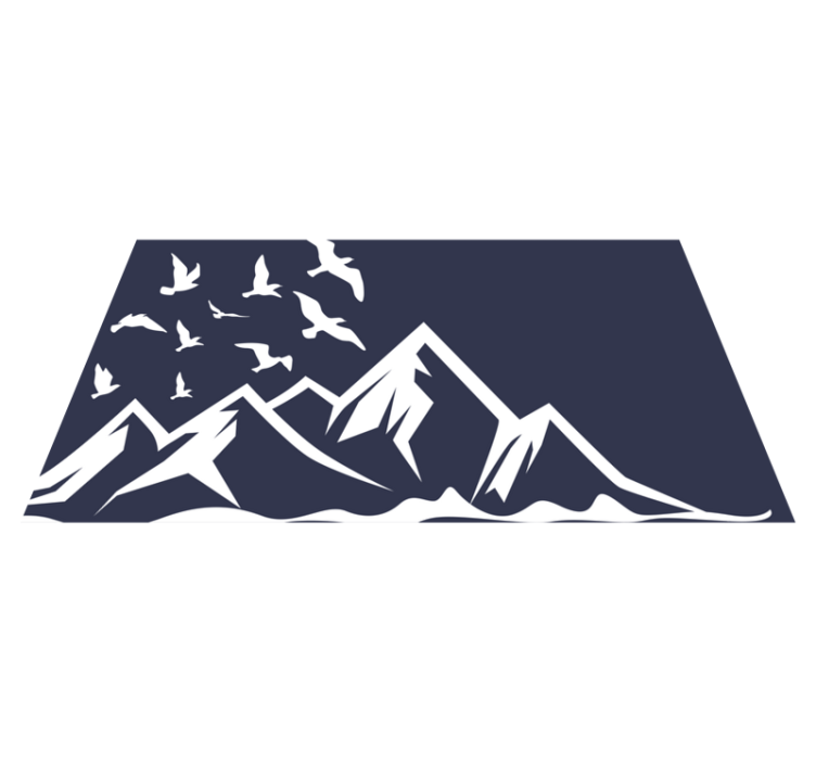 Tapis vinyle nature silhouette d'oiseaux de montagne - TenStickers