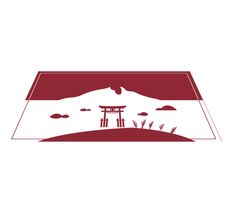 Tapis vinyle carte du monde paysage japonais - TenStickers