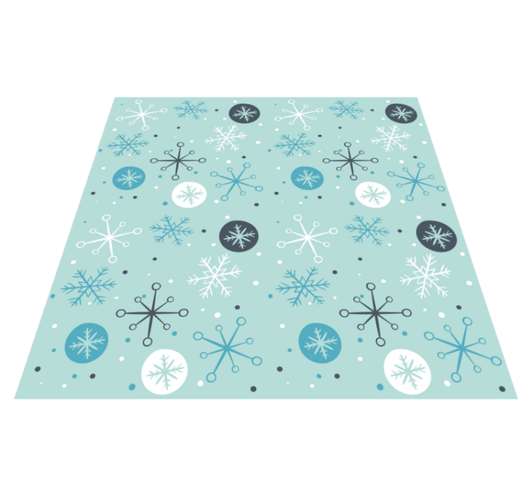Tapis vinyle noël motif de flocon de neige froid - TenStickers