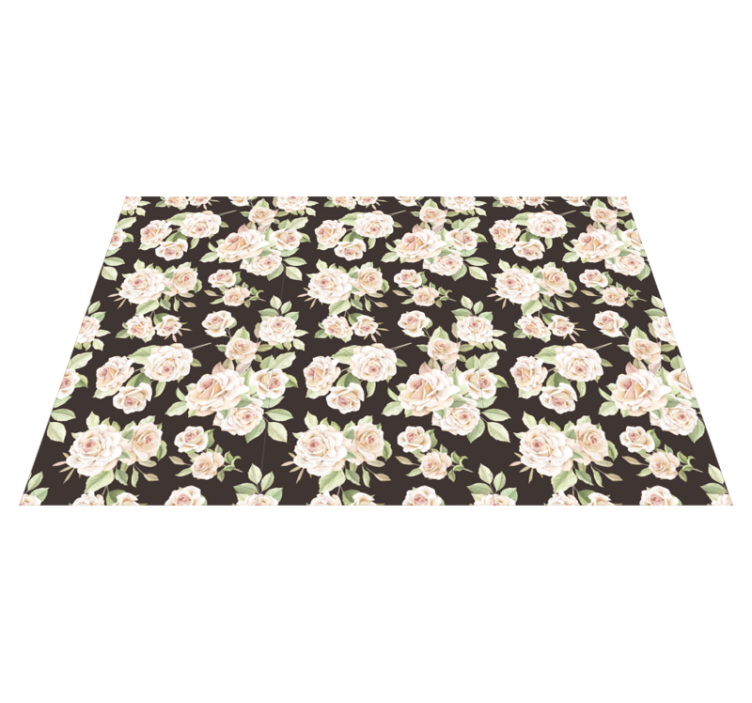 Tapis vinyle plantes motif floral de rose - TenStickers
